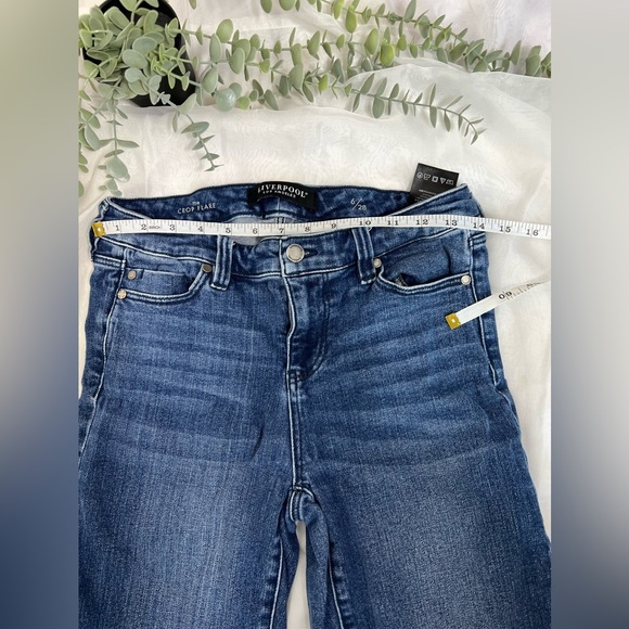 Liverpool Los Angeles The Cropped Flare Dark Wash Jean Size 6/28 - Picture 10 of 12